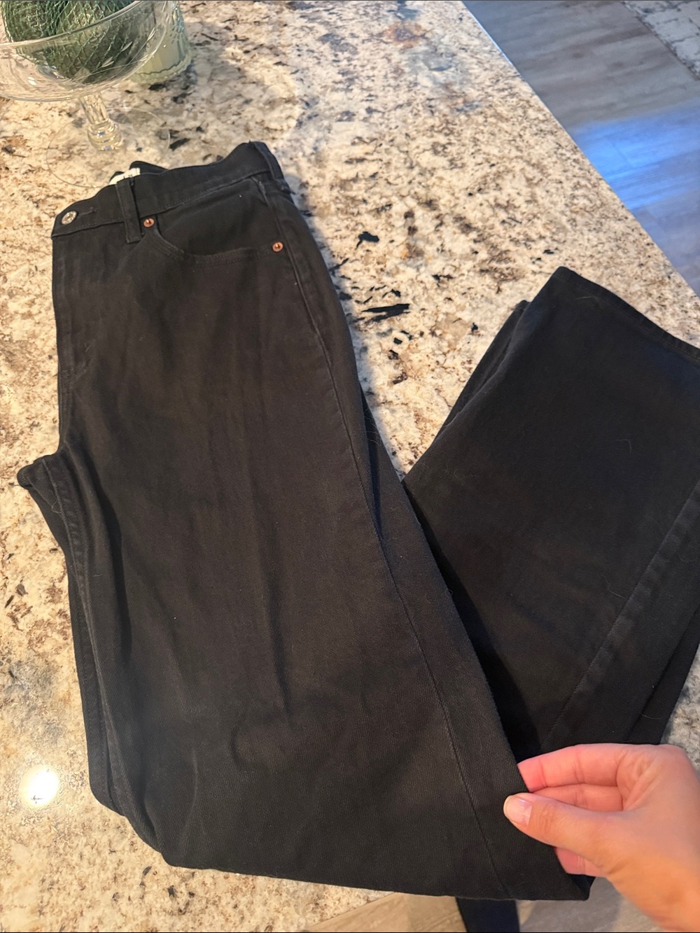 Abercrombie & Fitch black high rise relaxed fit Jeans